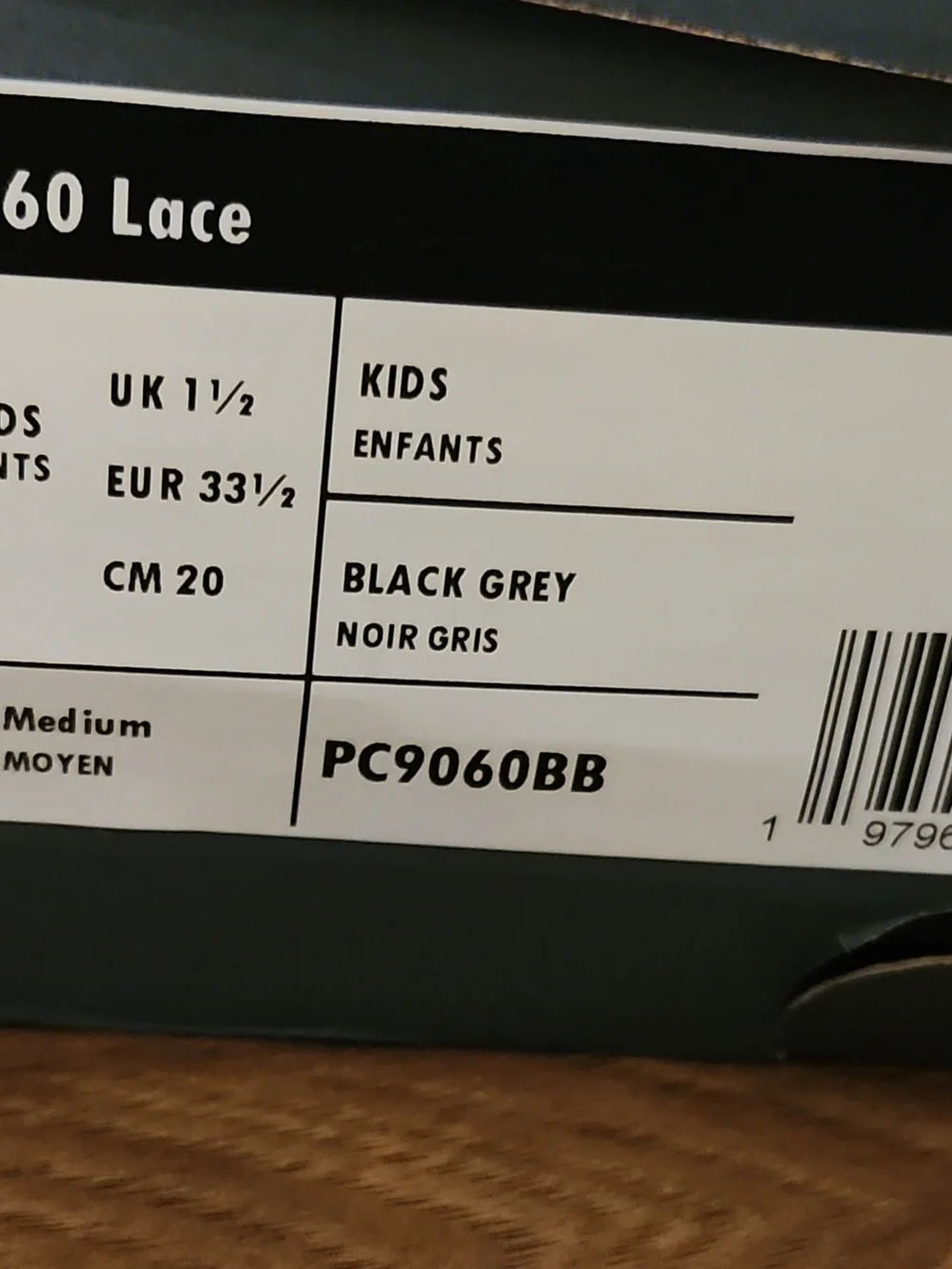 size 2 youth New Balance Boys 9060 Triple Black Mesh Black NEW with box